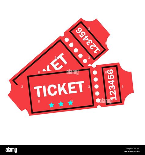 Tickets Vector. Close Up Top View. Party, Film, Festival Entry. Isolated Flat Cartoon ...