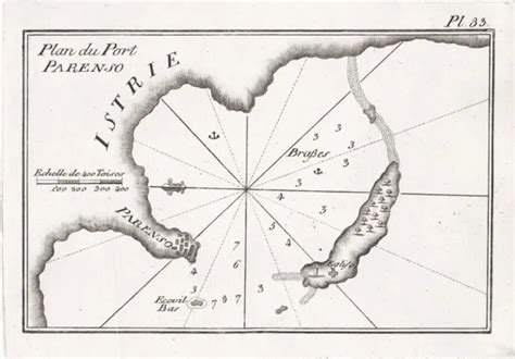 POREC CROATIE HRVATSKA Map Carte Roux Engraving Gravure sur Cuivre 1800 EUR 30,37 - PicClick FR