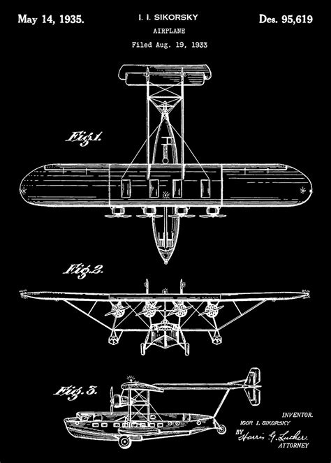 Wall Art Print | 1935 Vintage Airplane Patent | Europosters