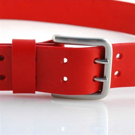 Ceinturon Cuir Rouge Camille Double Ardillon Ma Ceinture