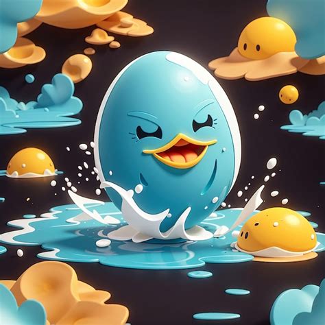 Premium Photo Crack Egg Splash Cartoon Vector Icon Illustration