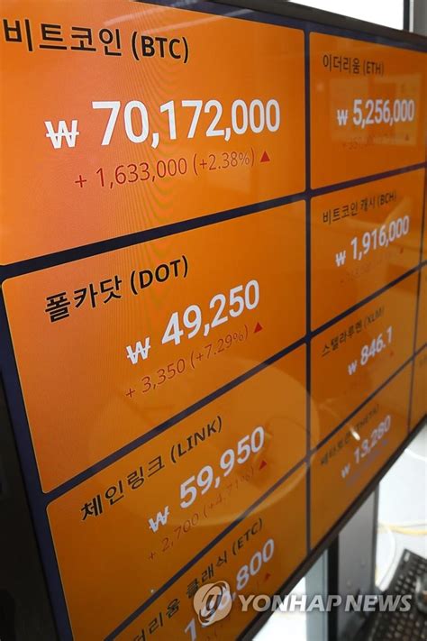 비트코인 7천100만원대 거래 연합뉴스