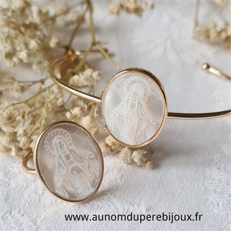 Bracelet Demi Jonc M Daille Miraculeuse En Nacre Sertie Et Bague