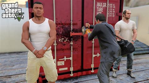 Franklin Michael And Trevor Drug Container Heist In Gta 5 Gta 5 Mods Youtube