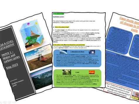 Aqa A Level Geography Water And Carbon Cycles Revision Guide