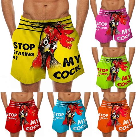 Coolchoose Mens Stop Staring At My Cock Swim Trunks Quick Dry Swimwear