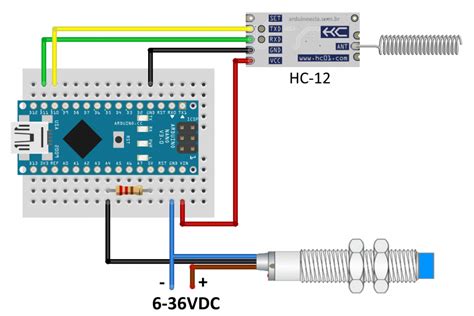 Contador Remoto Com Sensor Indutivo E Módulo Wireless Hc 12 Arduino E Cia