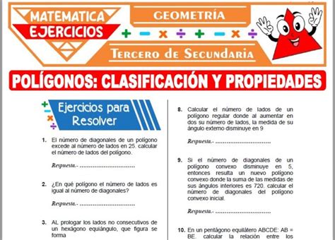 Ejercicios De Pol Gonos Clasificaci N Y Propiedades Para Tercero De