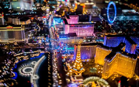 Las Vegas Nevada Downtown Night Photography From Helicopters Desktop ...