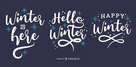 Hola Conjunto De Letras De Invierno Descargar Vector