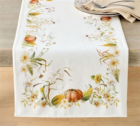 Bedford Harvest Cotton Linen Table Runner Pottery Barn