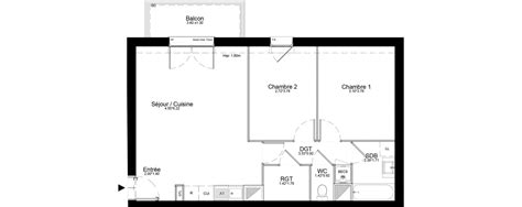 Plan Appartement T3 De 60 47 M² Neuf Résidence N°223538 à Courcouronnes