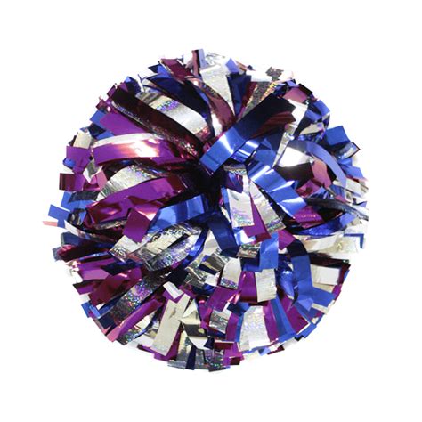 Metallic Holographic Silver Metallic Purple And Metallic Royal Blue 6 Pom I Love Cheer®