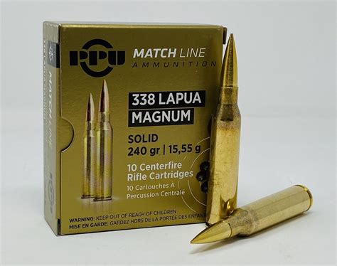 Prvi Ppu 338 Lapua Mag Ammunition Match Ppm338 240 Grain Solid Copper