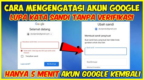 Cara Memulihkan Akun Google Lupa Kata Sandi Metode Baru Youtube