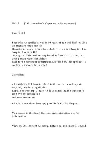 Unit 3 299 Associates Capstone In Management P Docx