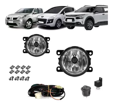 Kit Farol Neblina Peugeot Renault Jeep Honda Fiat Renault