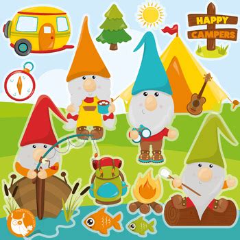 Camping Gnomes Clipart Camping Theme Gnome Fishing Camper Cl