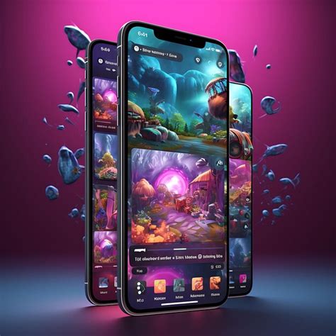 Premium Photo Mobile App Design Of Gaming Augmented Reality Game App Design Modern And Stylish