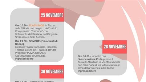 25 Novembre Piazza Grande Per Le Donne Le Iniziative Di Pensieri E