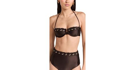 Zimmermann August Eyelet Balconette Bikini Top In Black Lyst