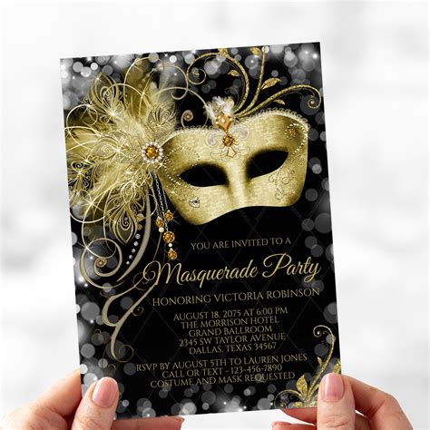 Black Masquerade Invitation Templates