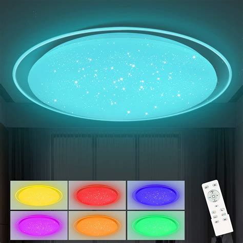 Oowolf Led Ceiling Light Rgb Dimmable Cm W Modern Round Ceiling