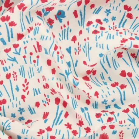 Tissu Sweat Katia Fabrics Paint Flowers Cru Mpm