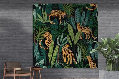 Tuin Poster Jungle Panter Patronen Jongens Meiden Planten