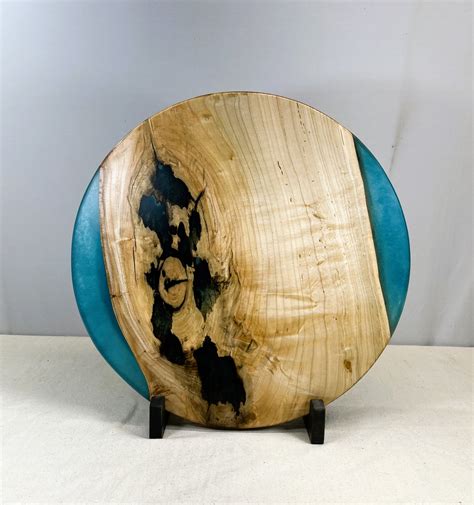 Epoxy And Wood Reverse River Lazy Susan