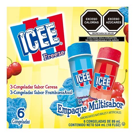 Congeladas Icee Sabor Cereza Y Frambuesa Azul 6 Pzas De 89 Ml C U Walmart