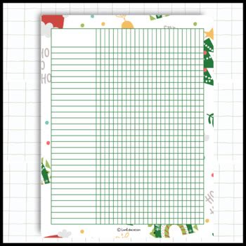 Christmas Colorful Student Attendance Sheet Gradebook Printable Template