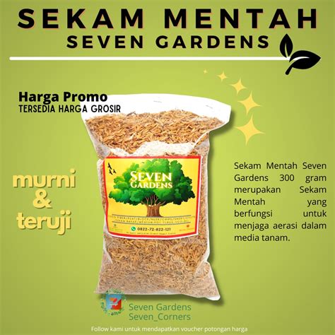 Jual Sekam Mentah Seven Gardens Tanaman Tumbuhan Aerasi Media Tanam