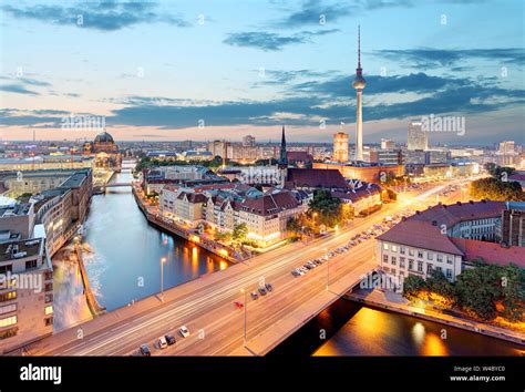 Berlin Aerial View Of Berlin During Beautiful Sunset Stock Photo Alamy