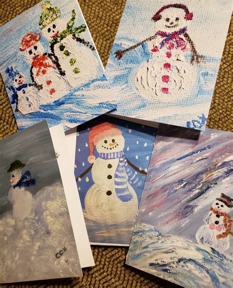 Assorted SNOWMAN Christmas Cards boxed Set of 10 Cards With - Etsy