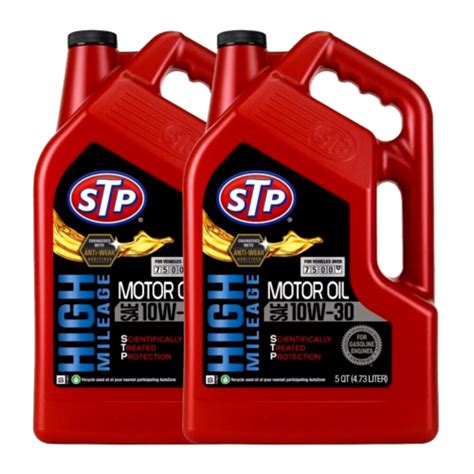 STP SAE 10W 30 High Mileage Conventional Gasoline Engine Oil 10 Quart