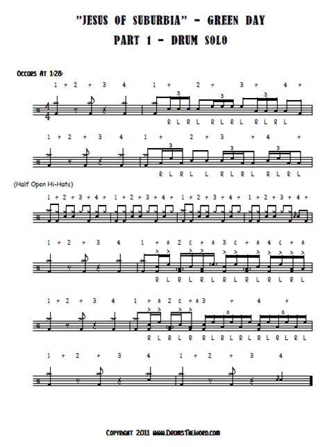 Free Drum Lesson: "Jesus Of Suburbia" Plus Drum Solo (Green Day: Tre Cool) | DrumsTheWord.com