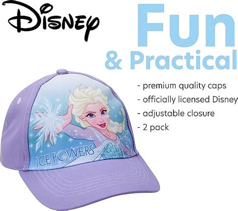 Disney Girls Frozen Baseball Cap 2 Pack Princess Elsa And Anna