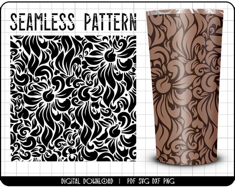 Tooled Leather Svg Pattern Svg Designs Tumbler Wrap Designs Etsy