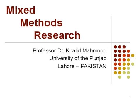 Mixed methods research