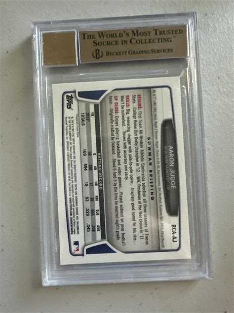 Bgs Aaron Judge Auto Bowman Chrome Draft Picks Rookie Rc