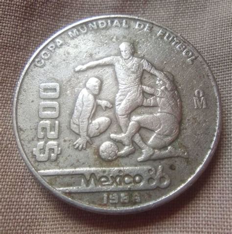 1986 COPA MUNDIAL DE FUTBOL MEXICO MO 200 MONEDA Guatemala City