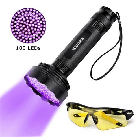 1X Lampe Torche UV Mis à Niveau 100 LED Lampe de Poche Noir Lumière