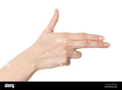 Female Hand With Fingers Pointing Or Pretending To Shoot With A Gun