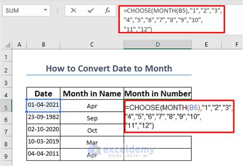 How To Convert Date To Month In Excel 6 Easy Methods