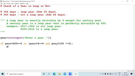 Check Year Is Leap Year Or Not Python Programs Youtube