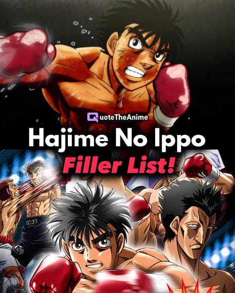 COMPLETE Hajime No Ippo Filler List OFFICIAL QTA