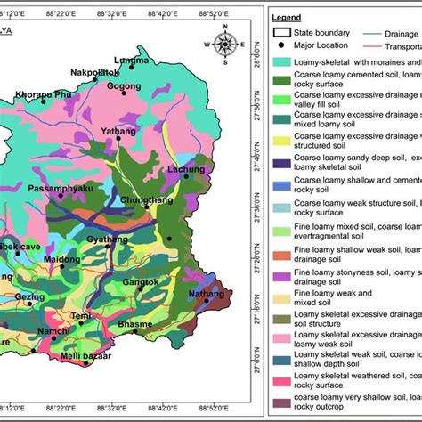 Soil Map Modified After Natural Resource Atlas Of Sikkimsoil Spatial