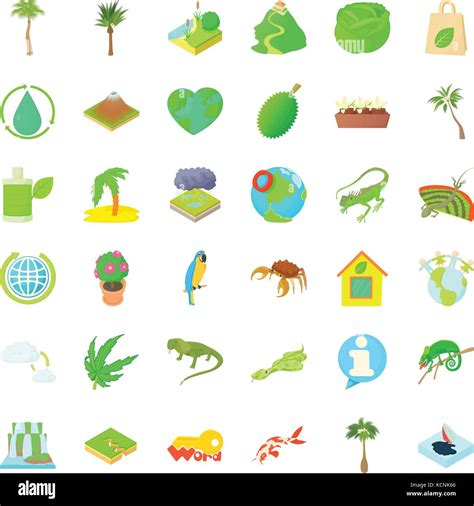 Grass Icons Set Cartoon Style Stock Vector Image And Art Alamy