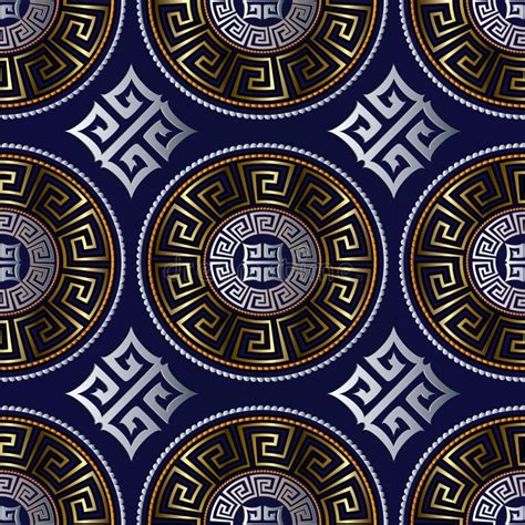 Modern Geometric Greek Seamless Pattern Vector Gold Meander Background